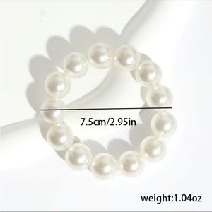 Faux Pearl Hair Tie Scrunchie Simple Elegant Decorative Rubber Band Bracelet Hai